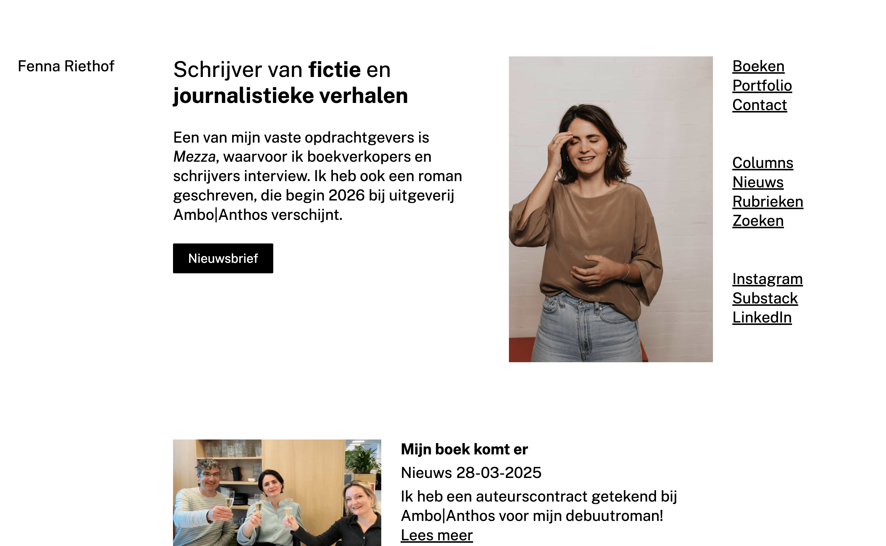 Website van Fenna Riethof
